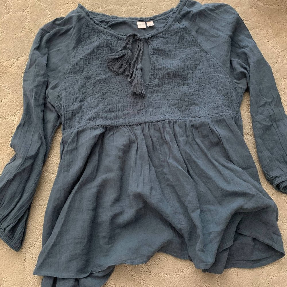 Blue Tunic Style Long Sleeve